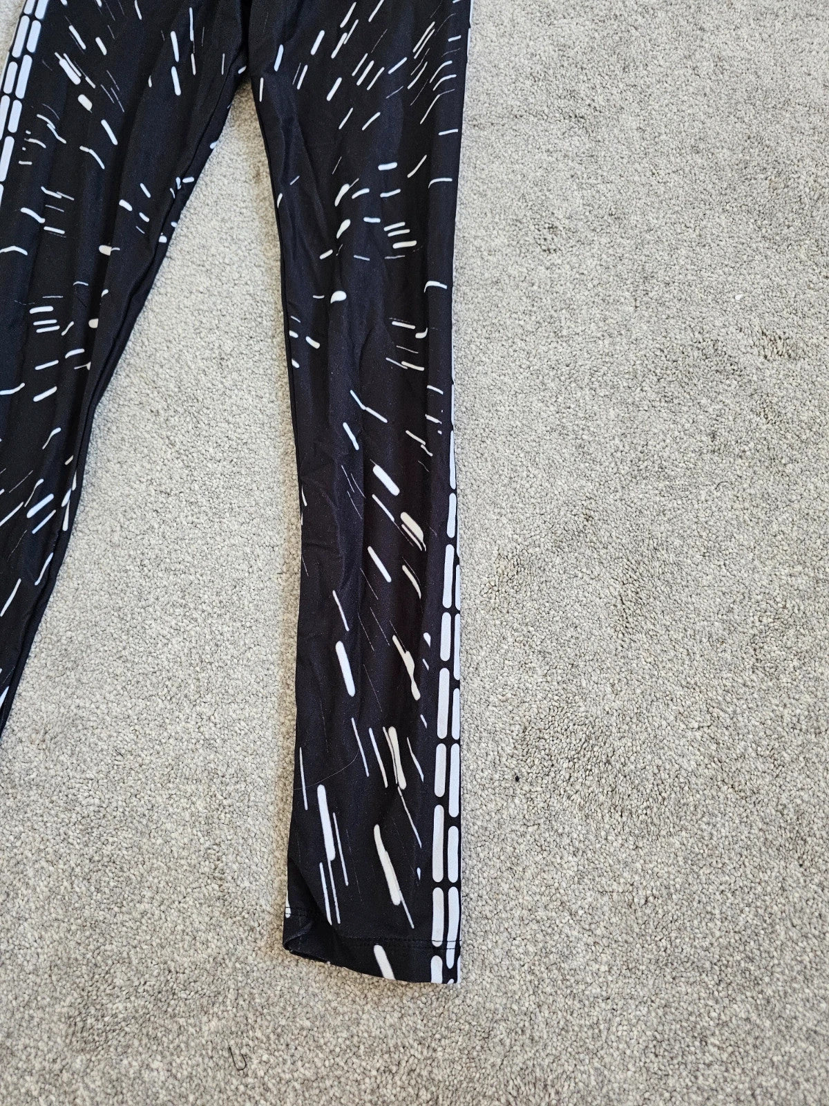 Disney women Star Wars black leggings galaxy light speed elastic waistband slim fit casual XS/6