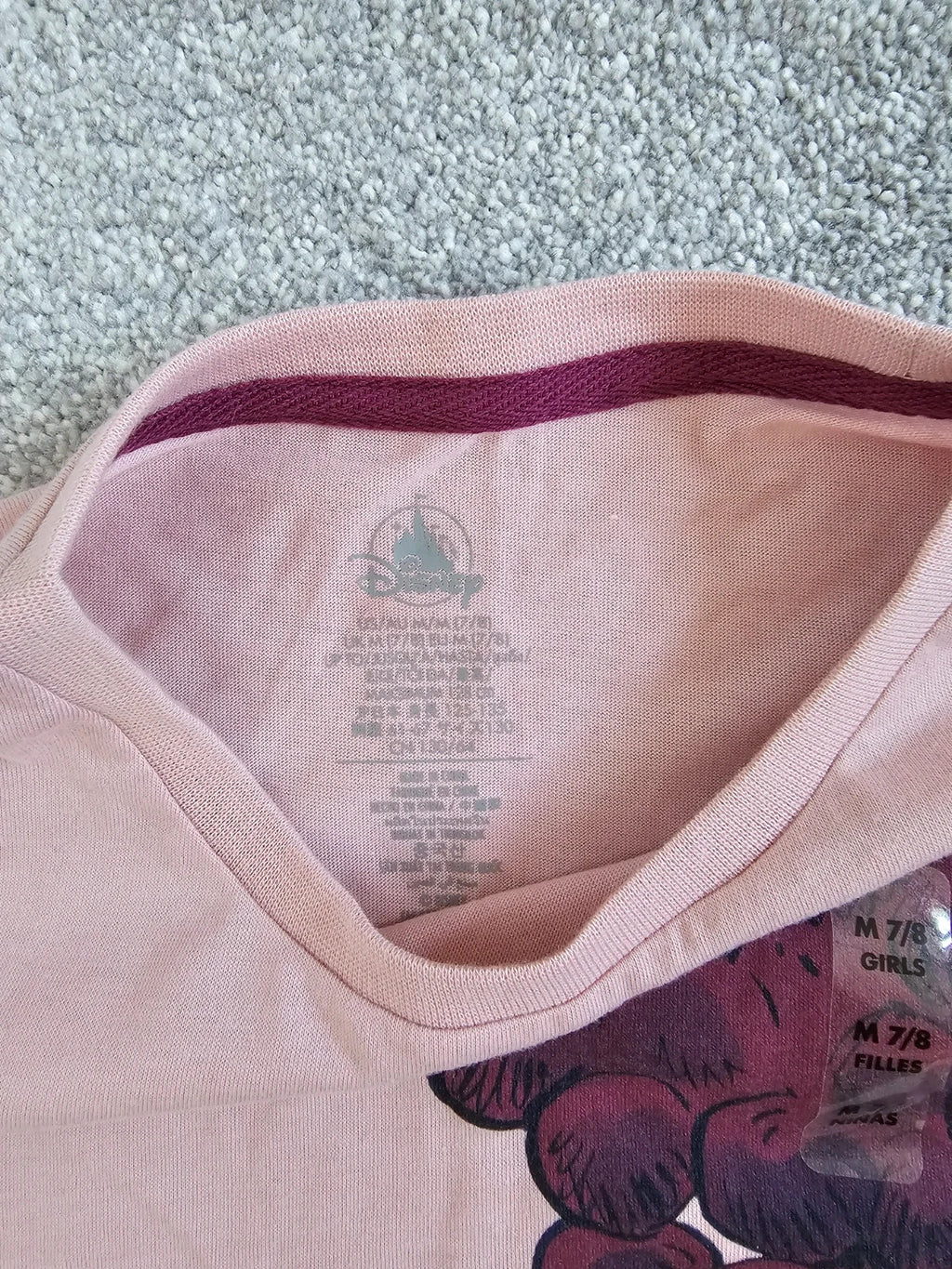 Disney kids girls 7/8y Strange World T-shirt Ethan Meridian Platsch cotton rich pink/purple top