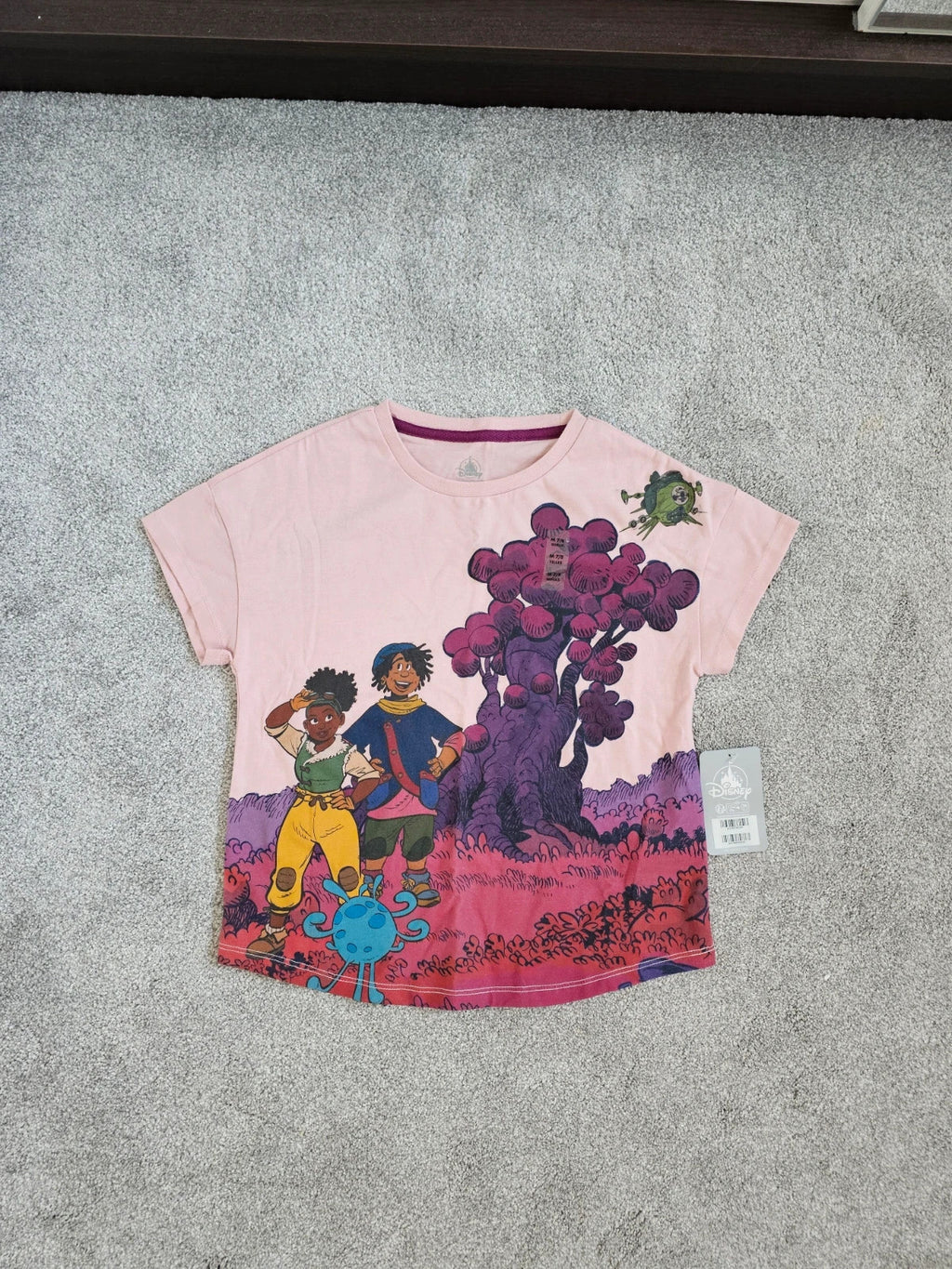 Disney kids girls 7/8y Strange World T-shirt Ethan Meridian Platsch cotton rich pink/purple top