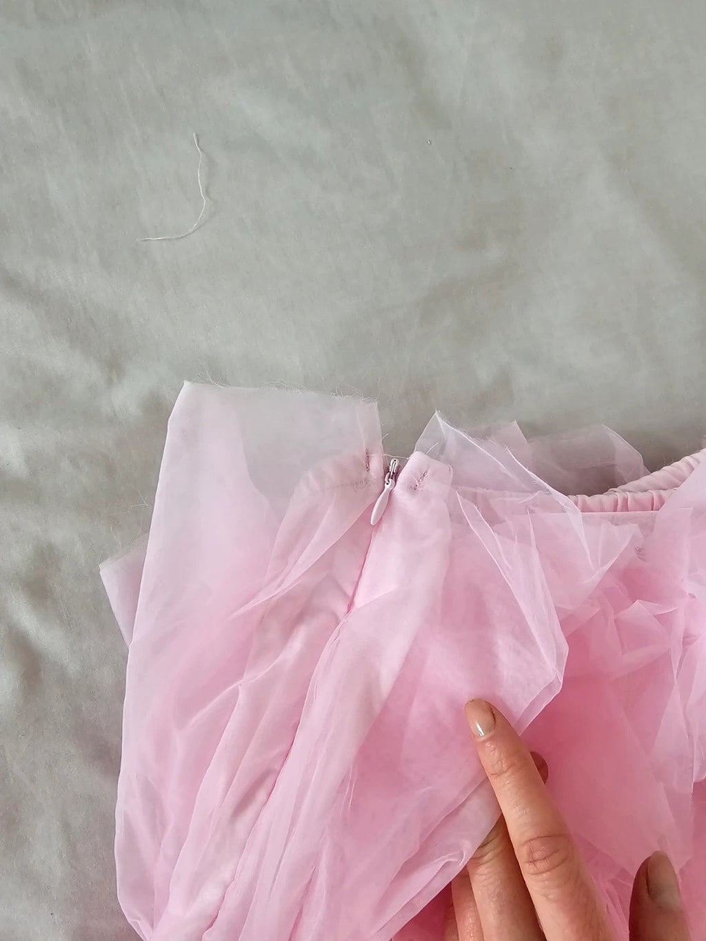 Betrodi women high low tulle dress strapless off shoulder tiered flowy tutu dress A-line pink S