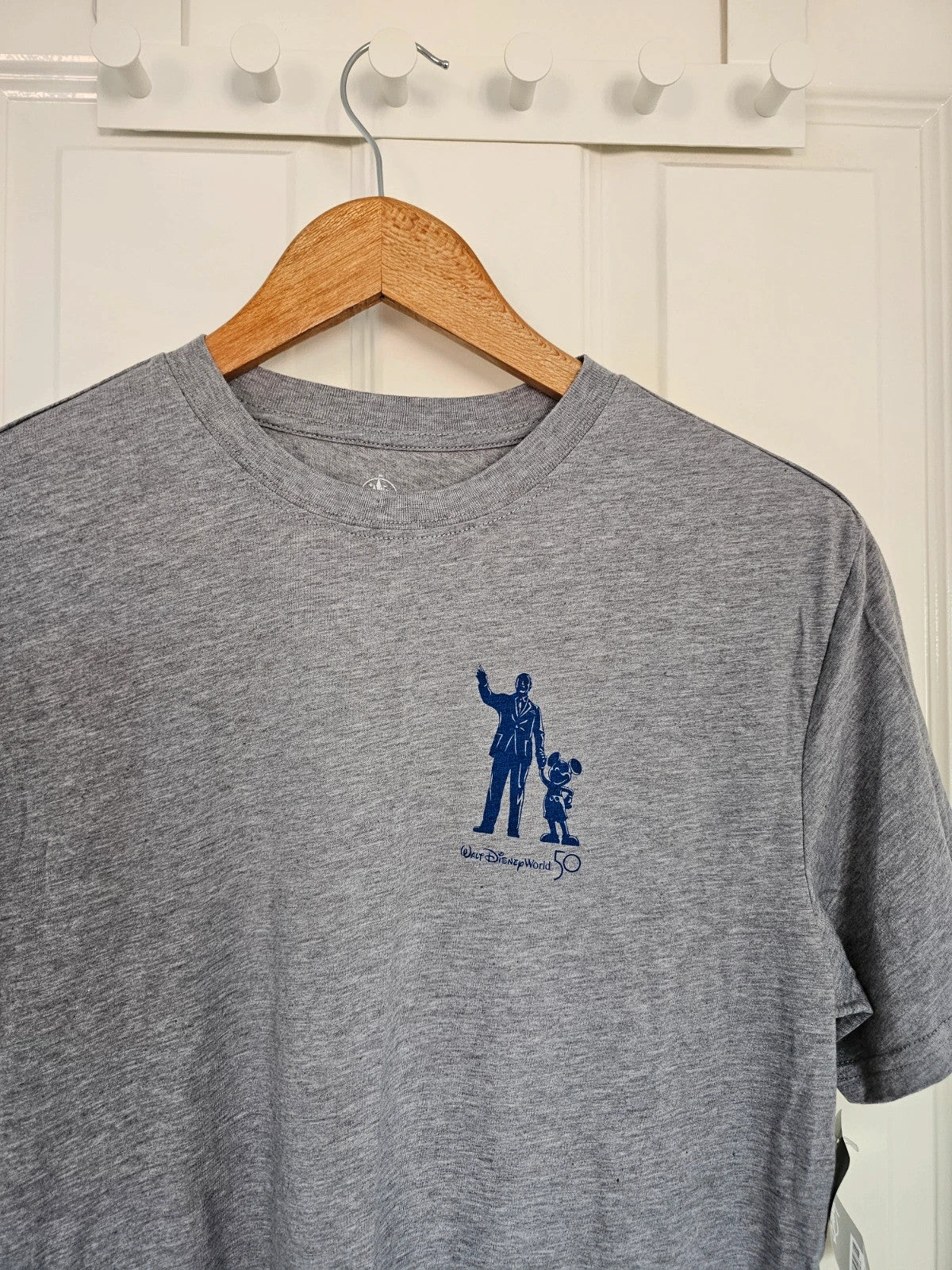 Disney 50th anniversary Walt Partners Mickey T-shirt short sleeve cotton mix unisex tee grey XS