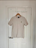 Lyle&Scott men classic cotton T-shirt short sleeve logo patch crew neck casual beige M