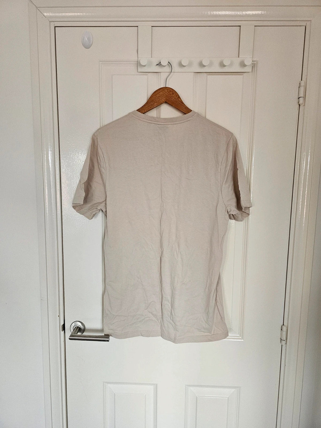 Lyle&Scott men classic cotton T-shirt short sleeve logo patch crew neck casual beige M