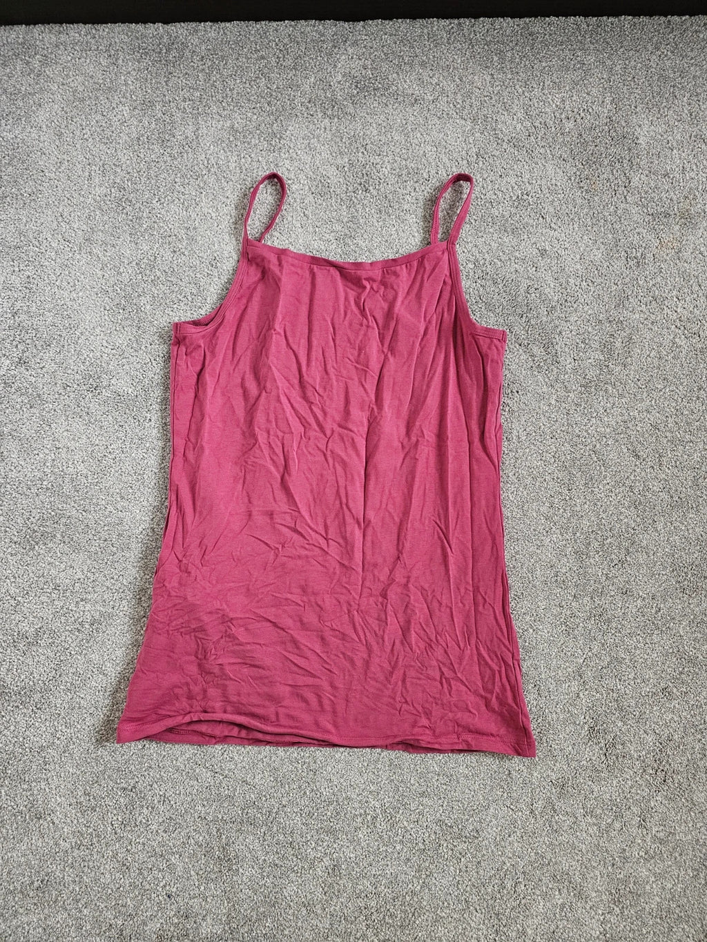 Tenezis sleeveless cotton stretch camisole top women round neck straps casual pink L/12