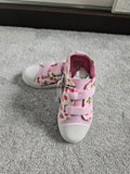 Generic girls light up hook & loop trainers pink strawberry design shoes walking running UK13/EU32