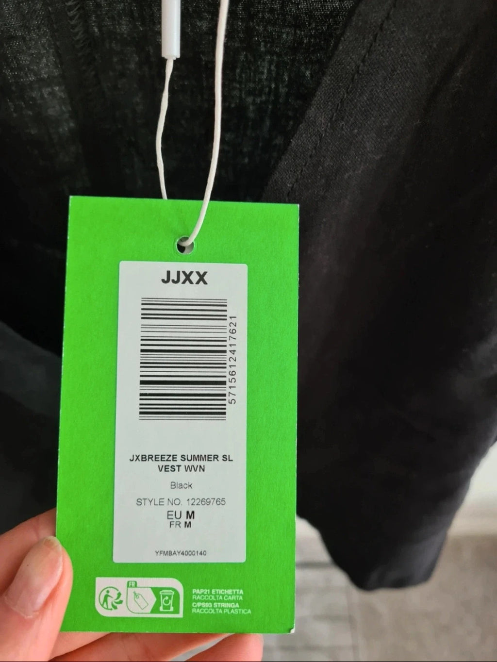 JJXX women breeze summer sleeveless vest top linen blend tie up waistcoat tank top black M/UK10