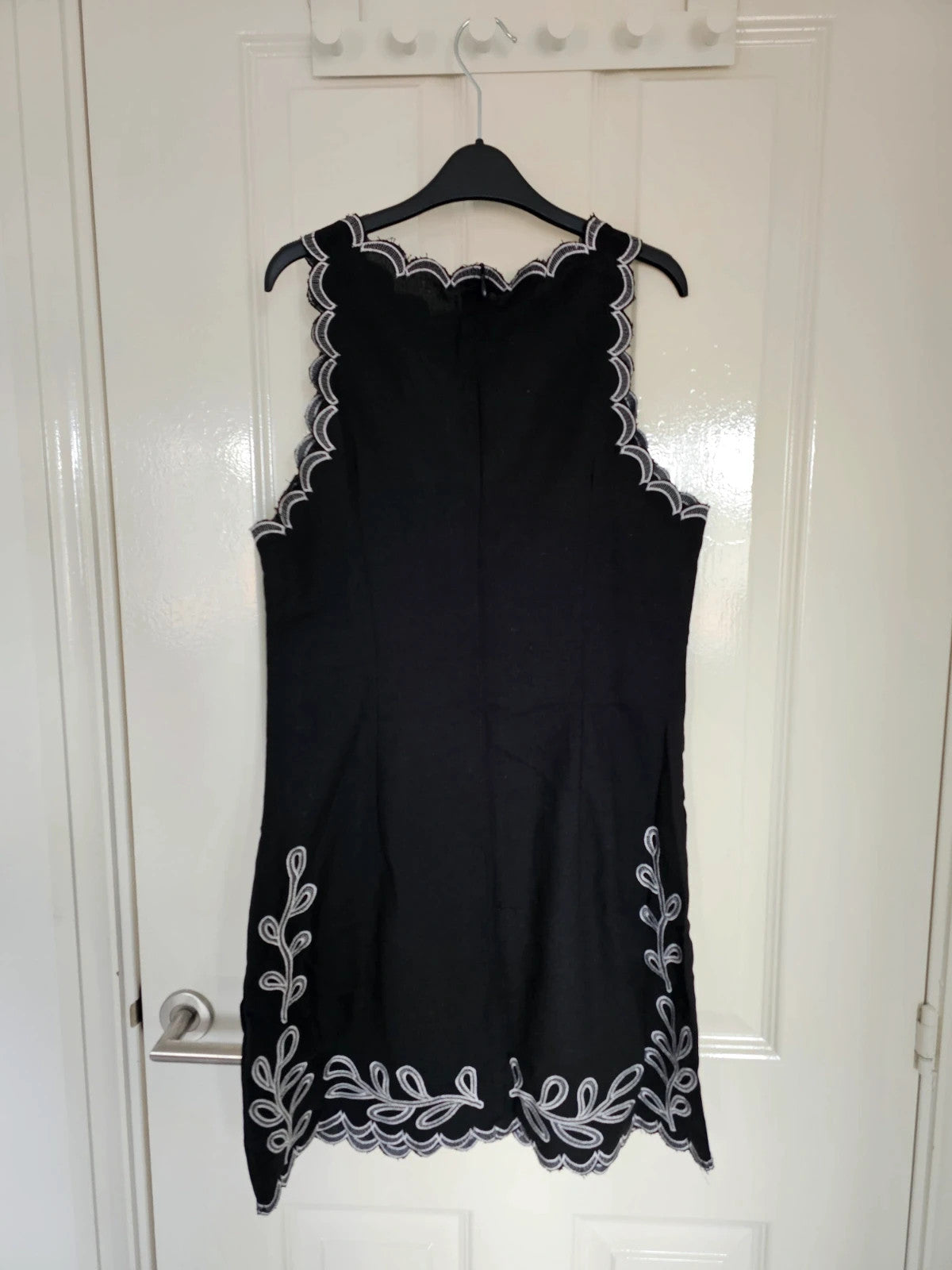 Shein rose butterfly sleeveless mini dress women linien blend embroidered casual black/white M/10