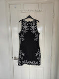 Shein rose butterfly sleeveless mini dress women linien blend embroidered casual black/white M/10