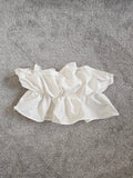 Shein Ruffle Trim Ruched Bust Tube Off Shoulder White Top Women Summer Beach M/10