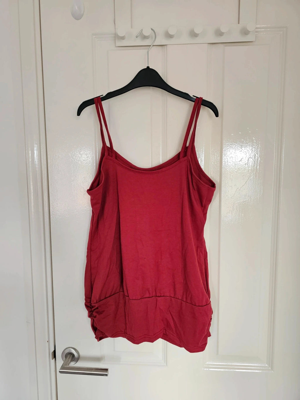 Shein 2pcs double straps tank tops women sleeveless cotton touch summer casual black/red M/10