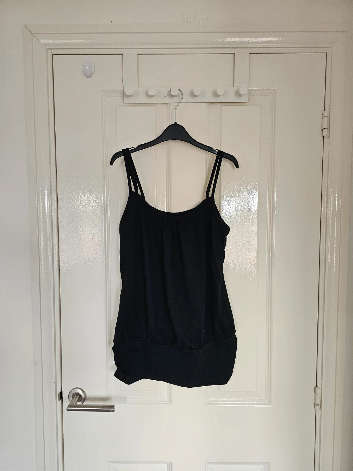 Shein 2pcs double straps tank tops women sleeveless cotton touch summer casual black/red M/10