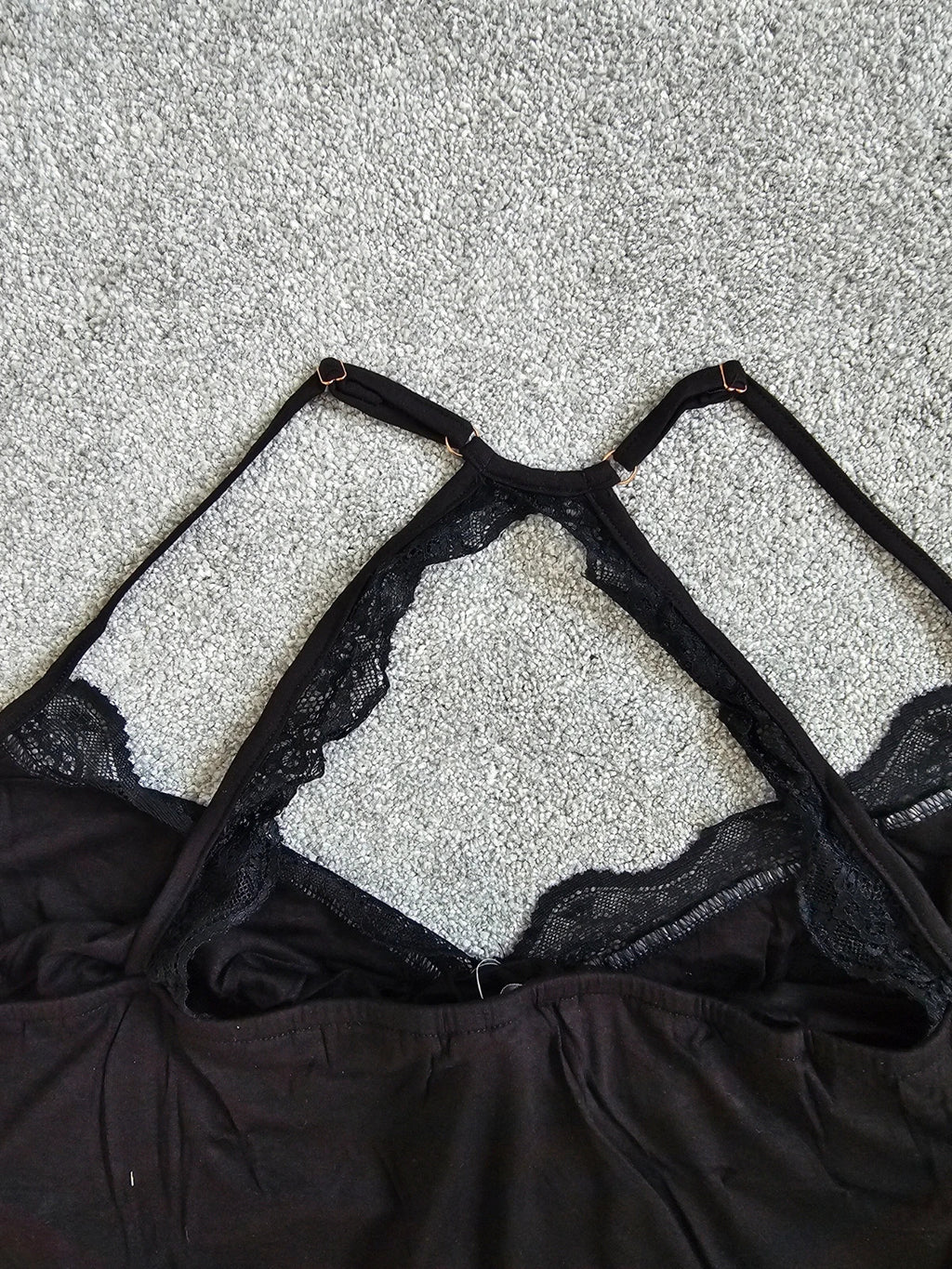 Pretty Secret 2pcs pyjamas set viscose sleeveless lace top long bottom mono white/black 7XL/24-26