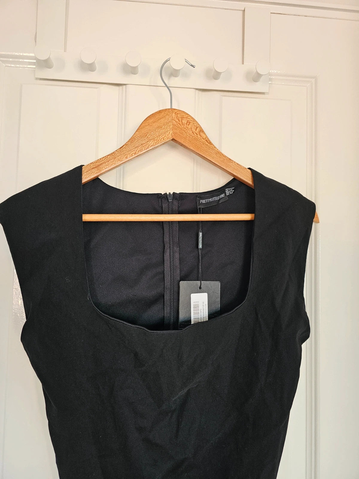 PLF square neck cap sleeve bodysuit women viscose plain party night out black XL/14