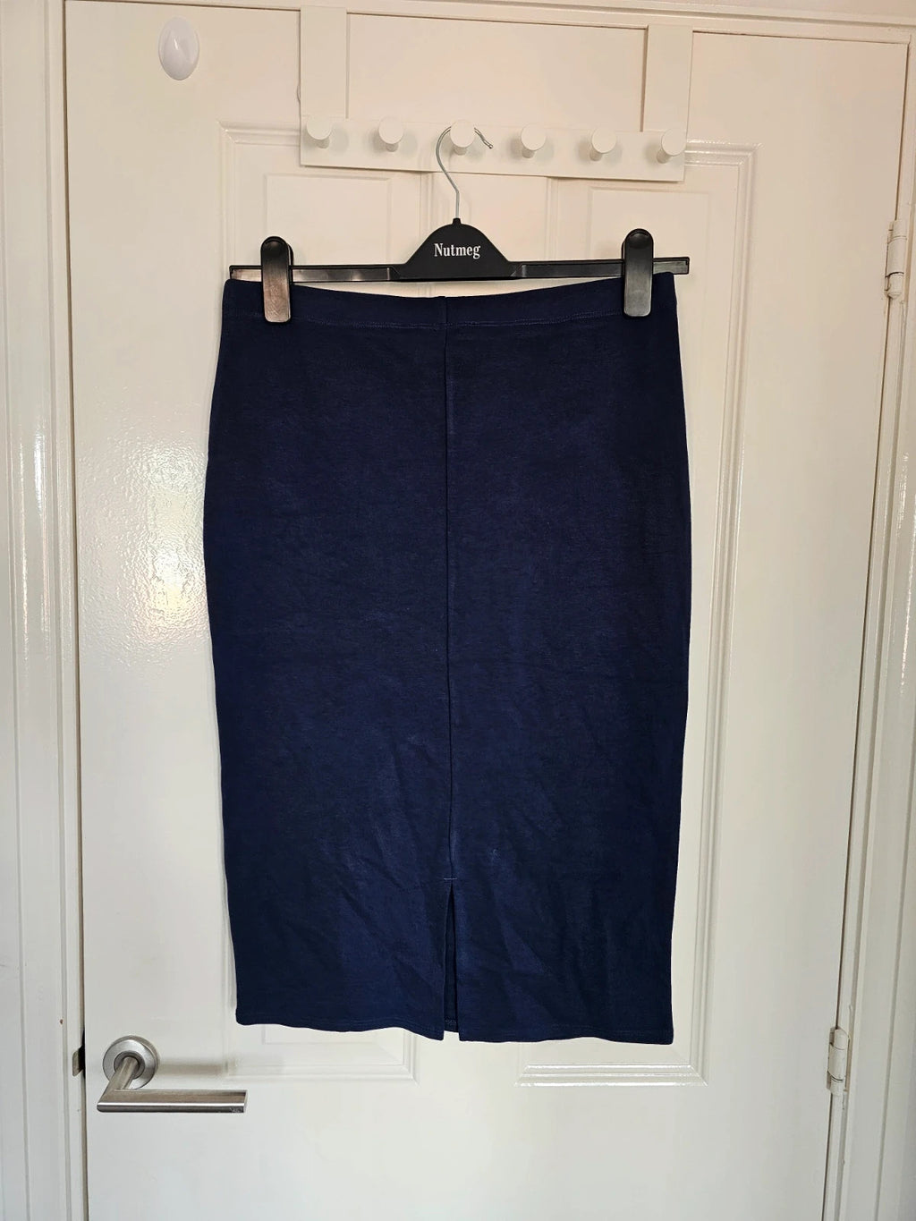 George pencil knee length skirt women jersey split hem elastic waist timeless navy plus size 2XL/16