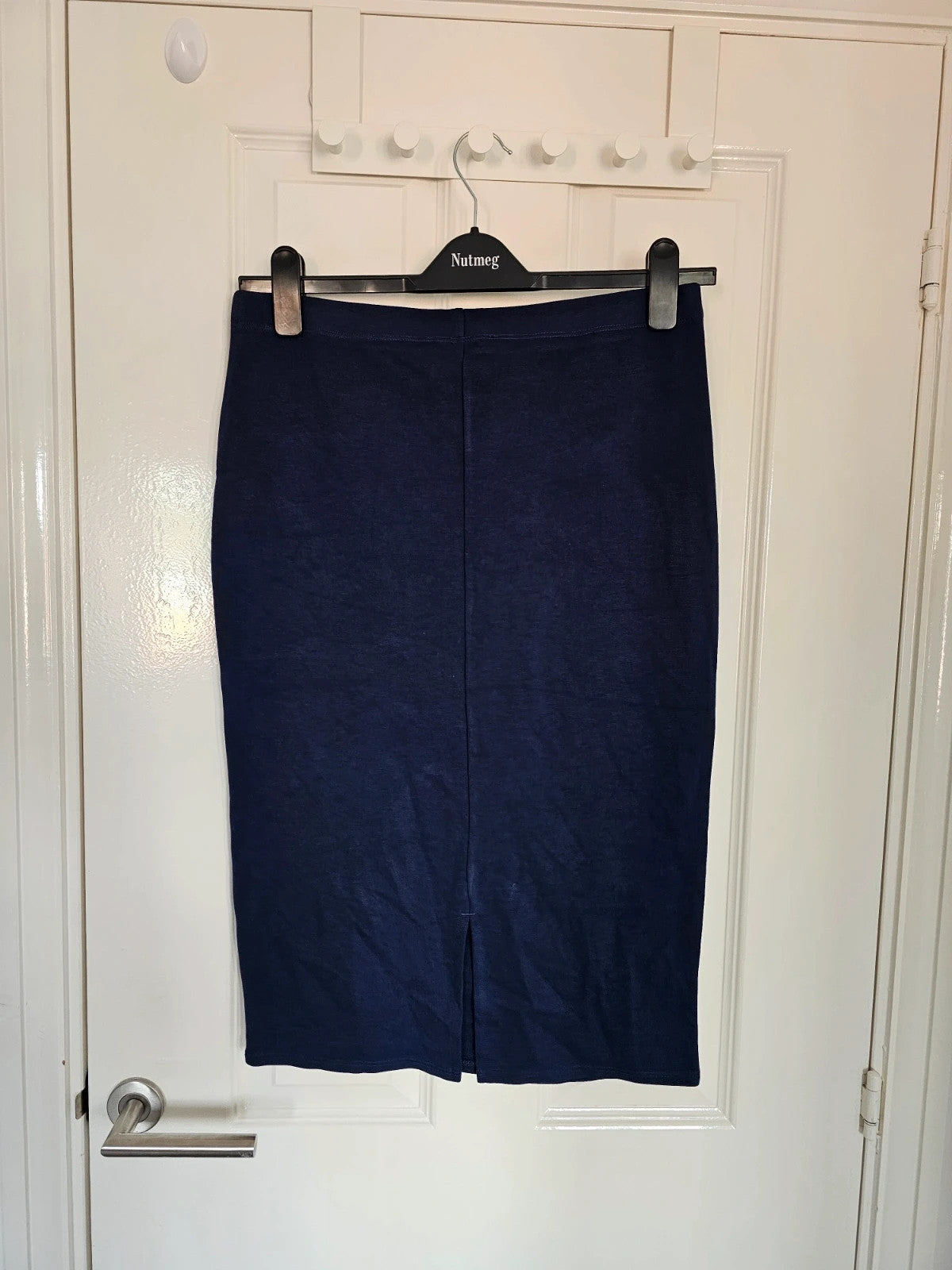 George pencil knee length skirt women jersey split hem elastic waist timeless navy plus size 2XL/16