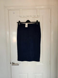 George pencil knee length skirt women jersey split hem elastic waist timeless navy plus size 2XL/16