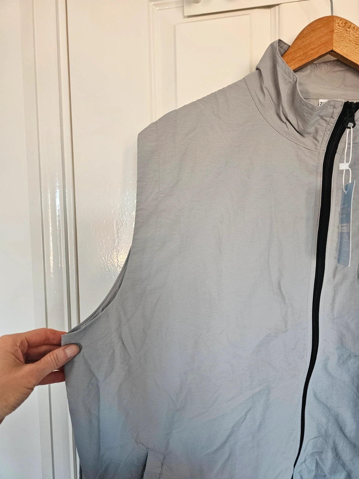 Generic men lightweight sleeveless vest multi pockets breathable grey alternative cooling vest 2XL