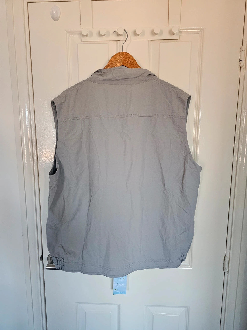 Generic men lightweight sleeveless vest multi pockets breathable grey alternative cooling vest 2XL