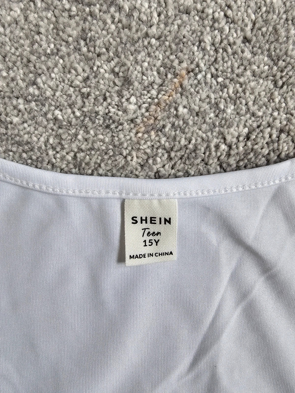 Shein teen girls 15y white sleeveless top square neck draped bust detail casual