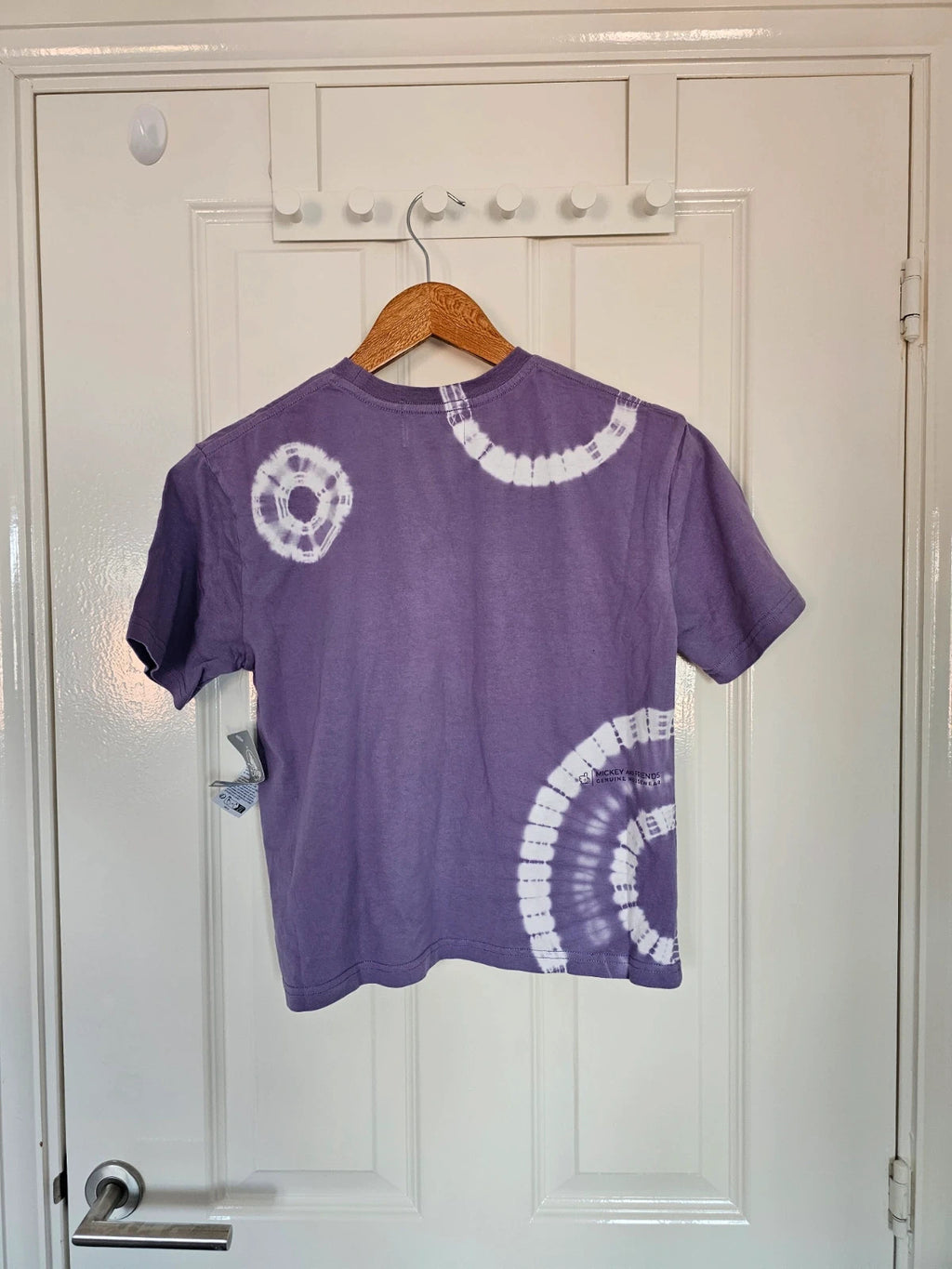 Disney cotton tie-dye Mickey Mouse top women short sleeve soft jersey T-shirt casual purple XS/6