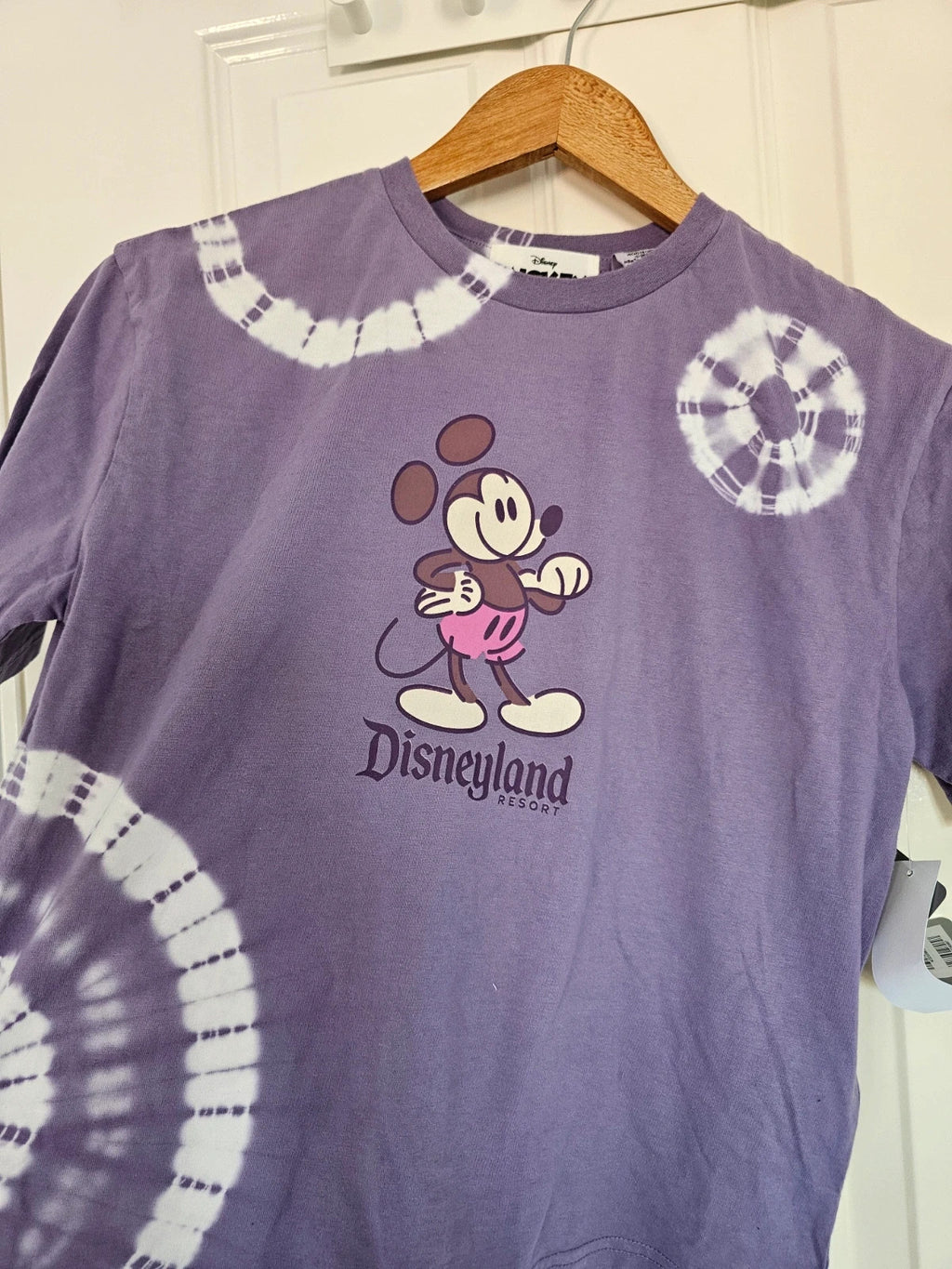 Disney cotton tie-dye Mickey Mouse top women short sleeve soft jersey T-shirt casual purple XS/6
