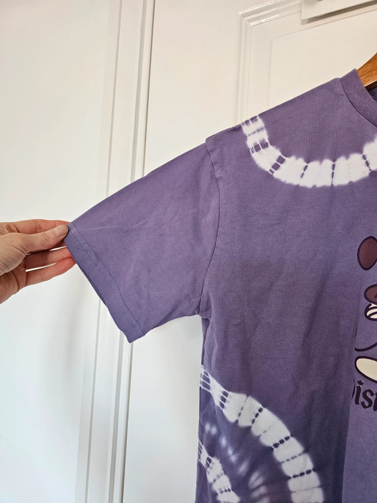 Disney cotton tie-dye Mickey Mouse top women short sleeve soft jersey T-shirt casual purple XS/6