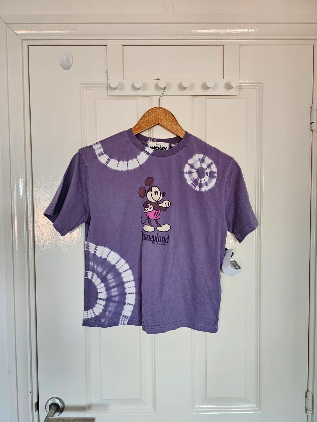 Disney cotton tie-dye Mickey Mouse top women short sleeve soft jersey T-shirt casual purple XS/6