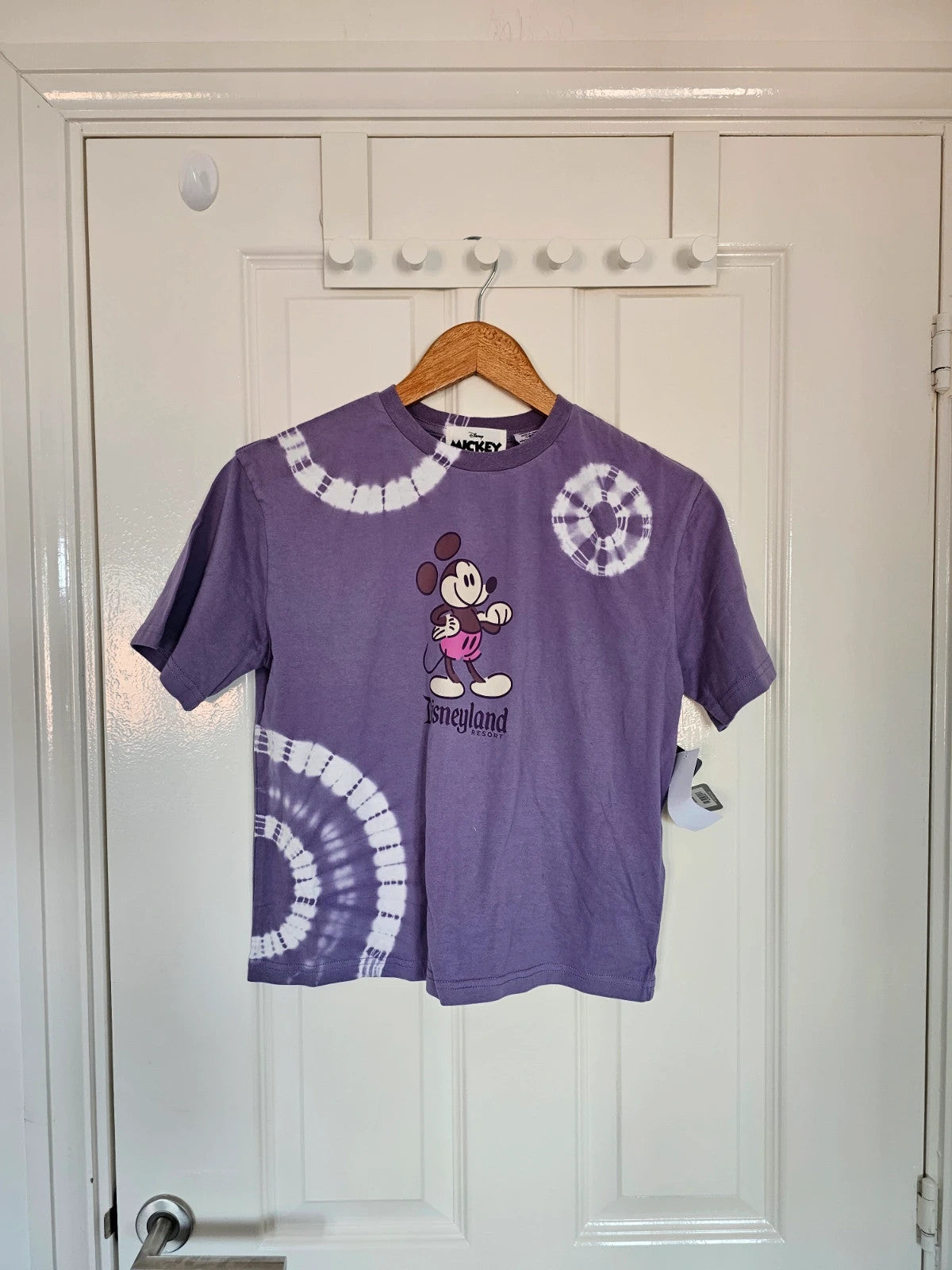 Disney cotton tie-dye Mickey Mouse top women short sleeve soft jersey T-shirt casual purple XS/6