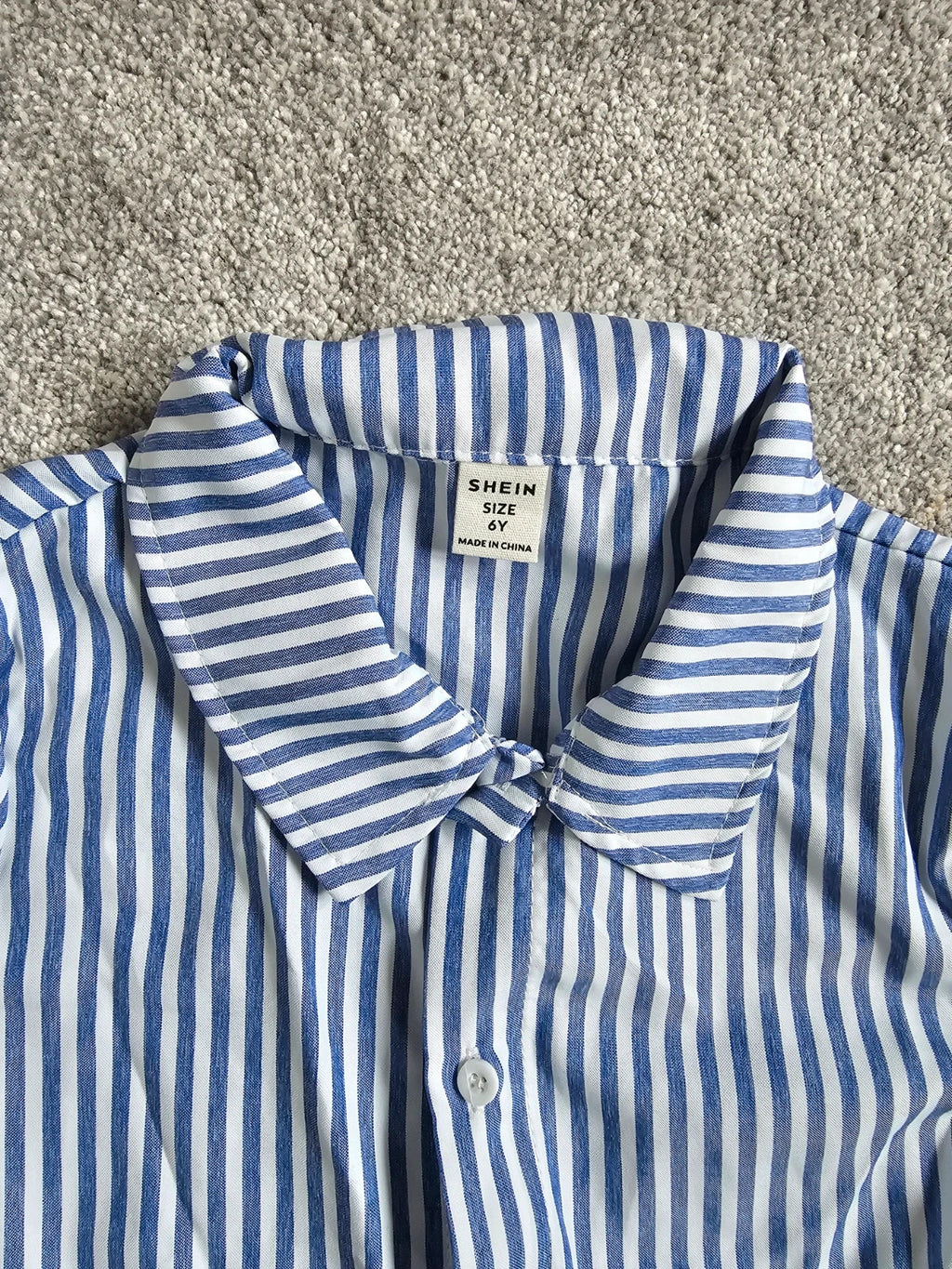 Shein kids boys 6y short sleeve striped shirt & shorts elastic waist set white/navy weeding occasion