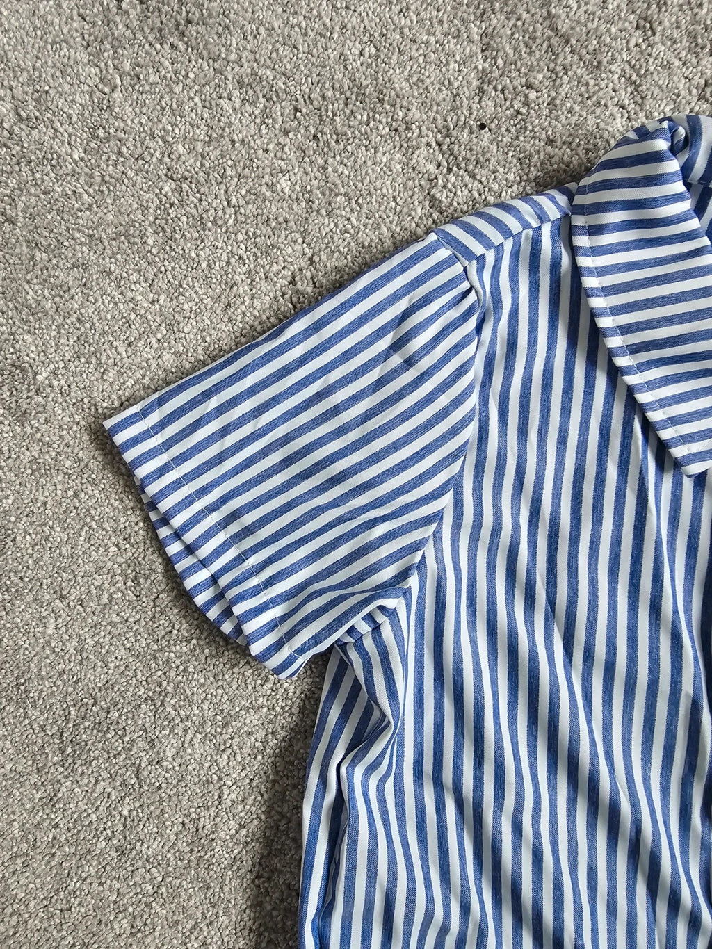Shein kids boys 6y short sleeve striped shirt & shorts elastic waist set white/navy weeding occasion