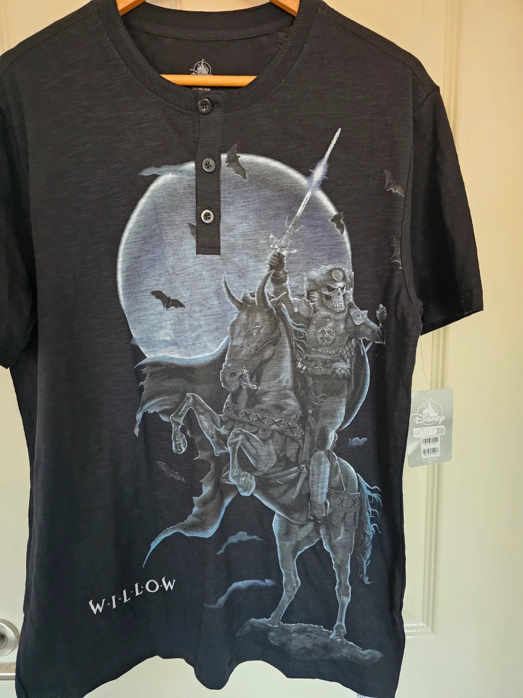 Disney Parks Willow d23 General Kael Horse T-Shirt Mens Cotton blend shirt buttons neck black L