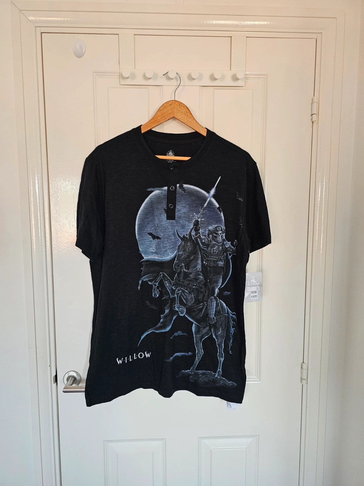 Disney Parks Willow d23 General Kael Horse T-Shirt Mens Cotton blend shirt buttons neck black L