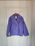 Monki boucle jacket women double breasted buttons coat casual purple XS/6