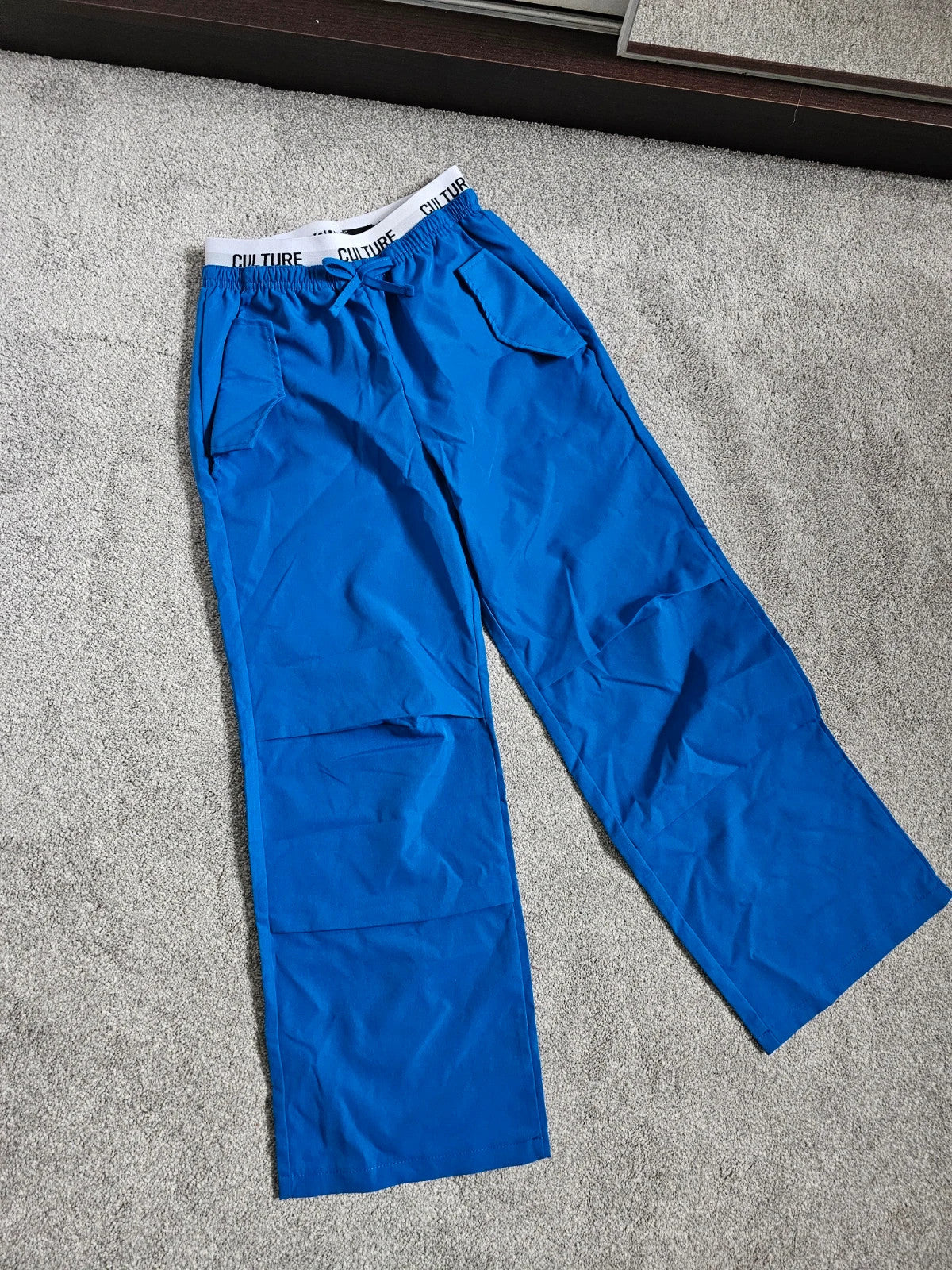 Shein kids girls 9y set star print tank top/T-shirt drawstring pants elastic waist white/blue