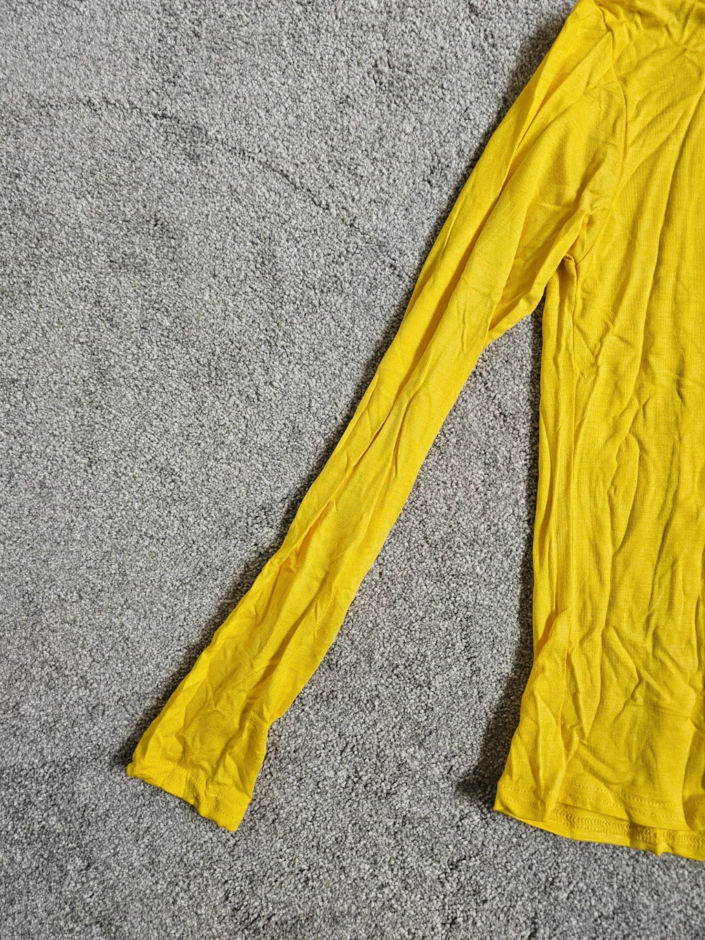 Generic kids girls basic yellow long sleeve top crew neck casual viscose elastane 11/12y