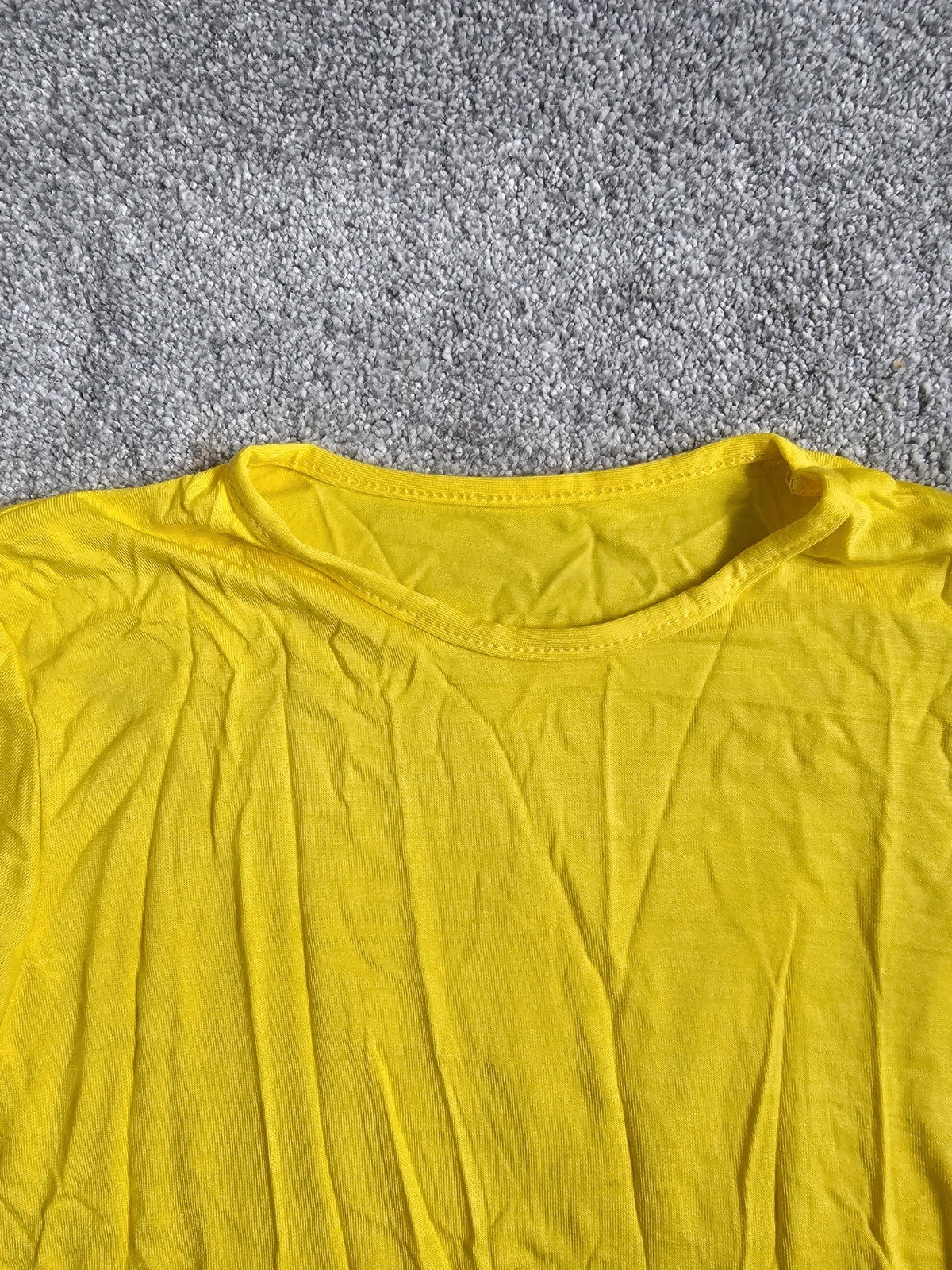 Generic kids girls basic yellow long sleeve top crew neck casual viscose elastane 11/12y