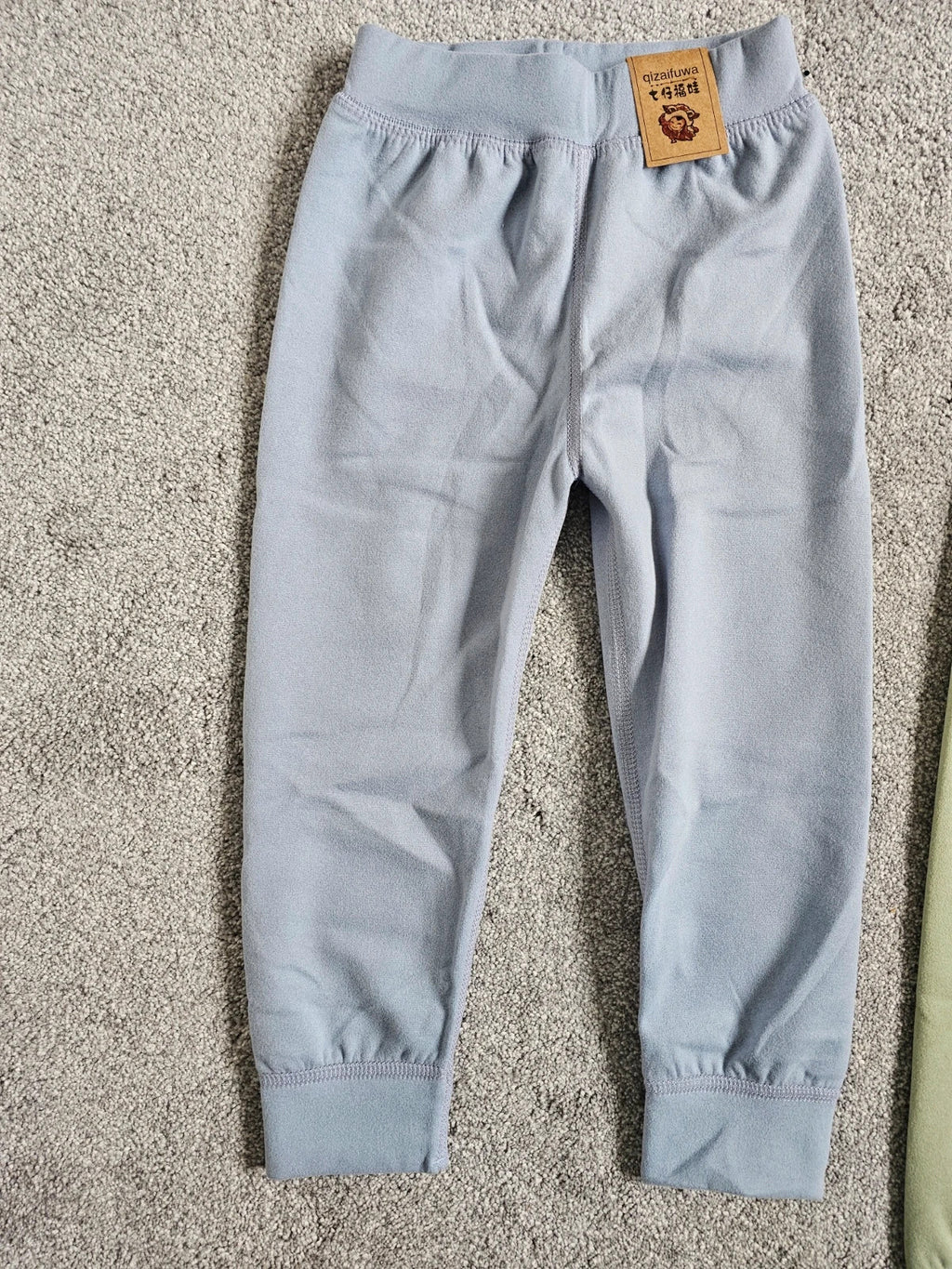 Generic kids girls 5y set of joggers pink/blue/green elastic waist cuff hem casual trousers soft