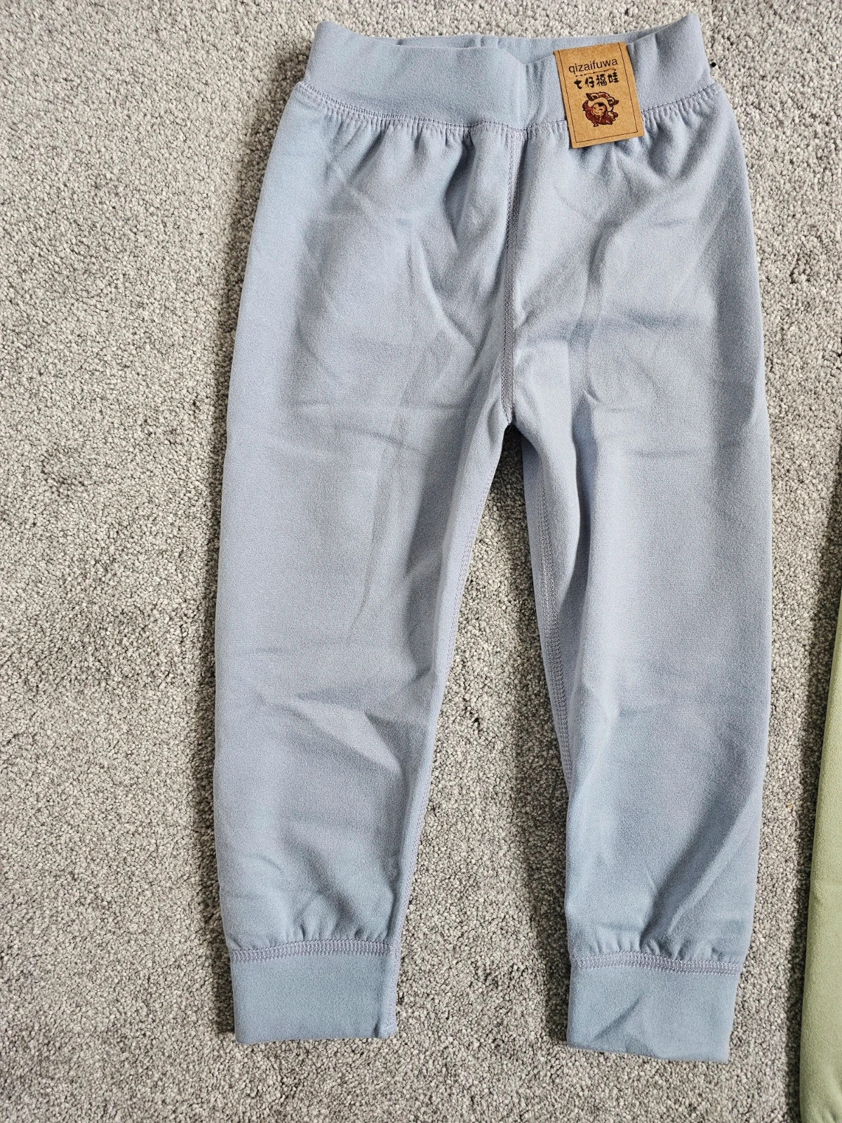Generic kids girls 5y set of joggers pink/blue/green elastic waist cuff hem casual trousers soft
