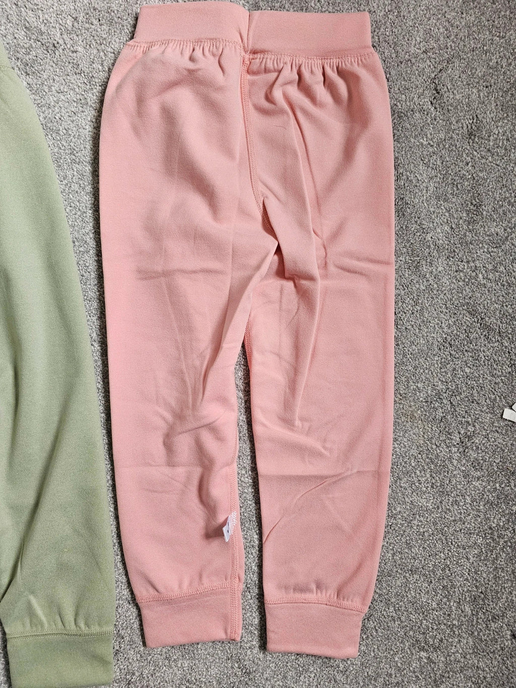 Generic kids girls 5y set of joggers pink/blue/green elastic waist cuff hem casual trousers soft
