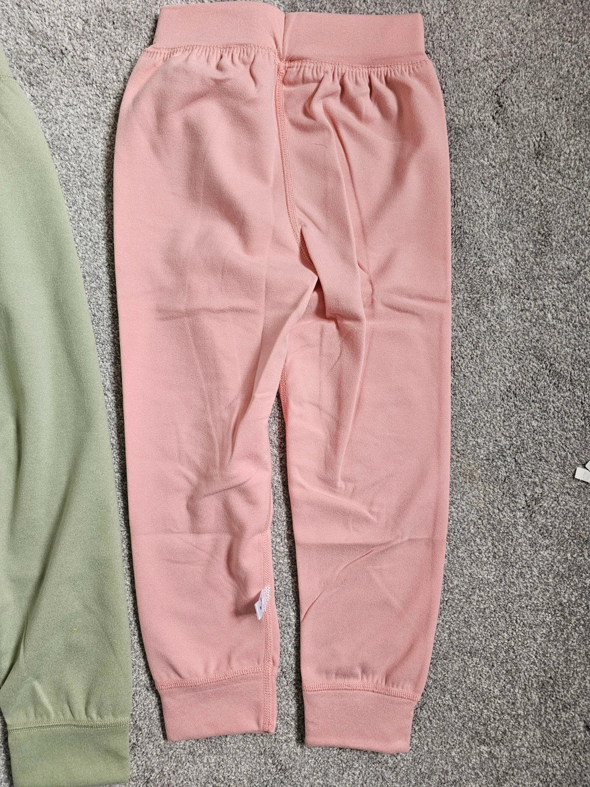 Generic kids girls 5y set of joggers pink/blue/green elastic waist cuff hem casual trousers soft