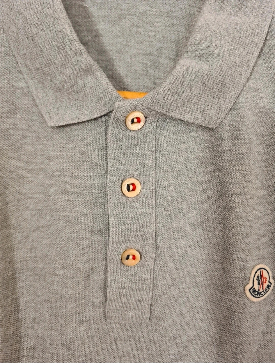 Moncler maglia polo manica corta logo patch cotton polo shirt men short sleeve grey S