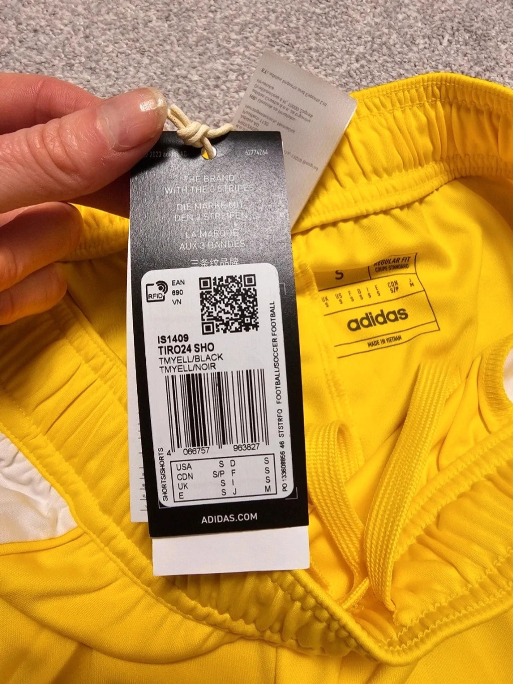Adidas tiro 24 football shorts lightweight aeroready active sport shorts yellow/black unisex S