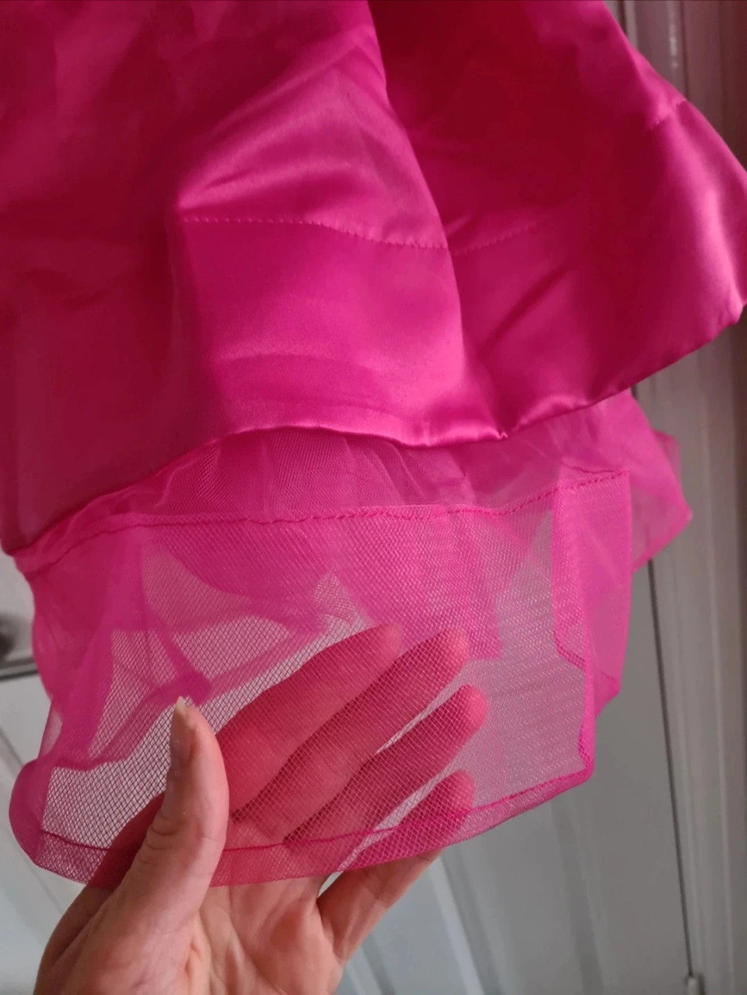 Barbie Dress girls 8y pink fuchsia above knee barbie dress bows tulle straps occasion weeding