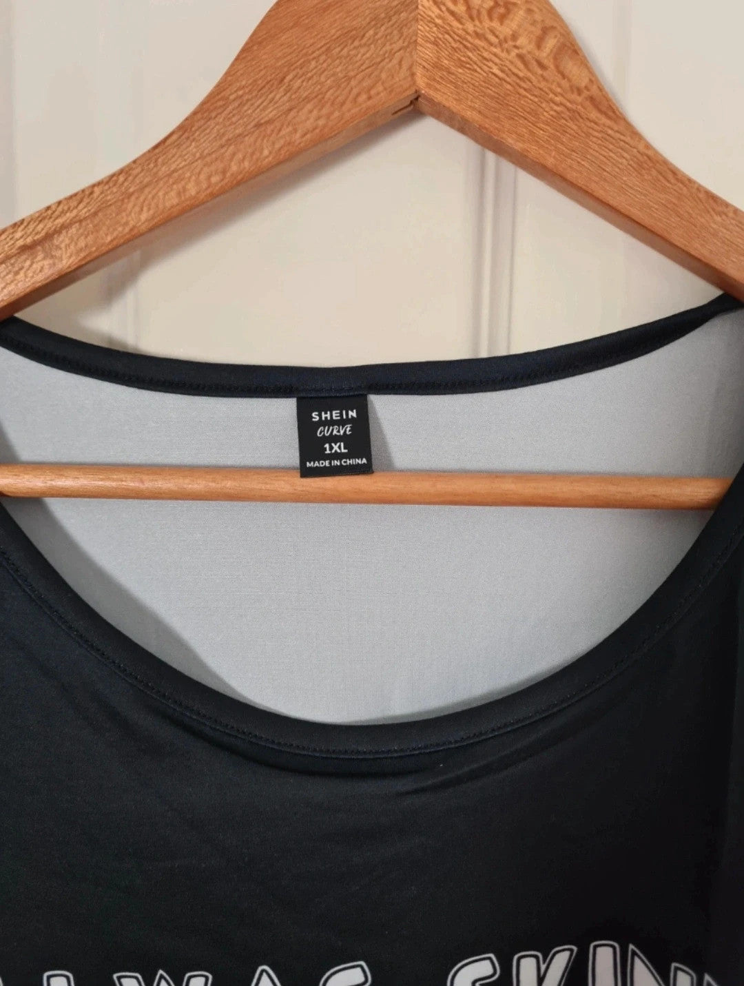 Shein curve tank top sleeveless T-shirt letter print women vest top plus size black/white 3XL/18