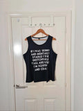 Shein curve tank top sleeveless T-shirt letter print women vest top plus size black/white 3XL/18