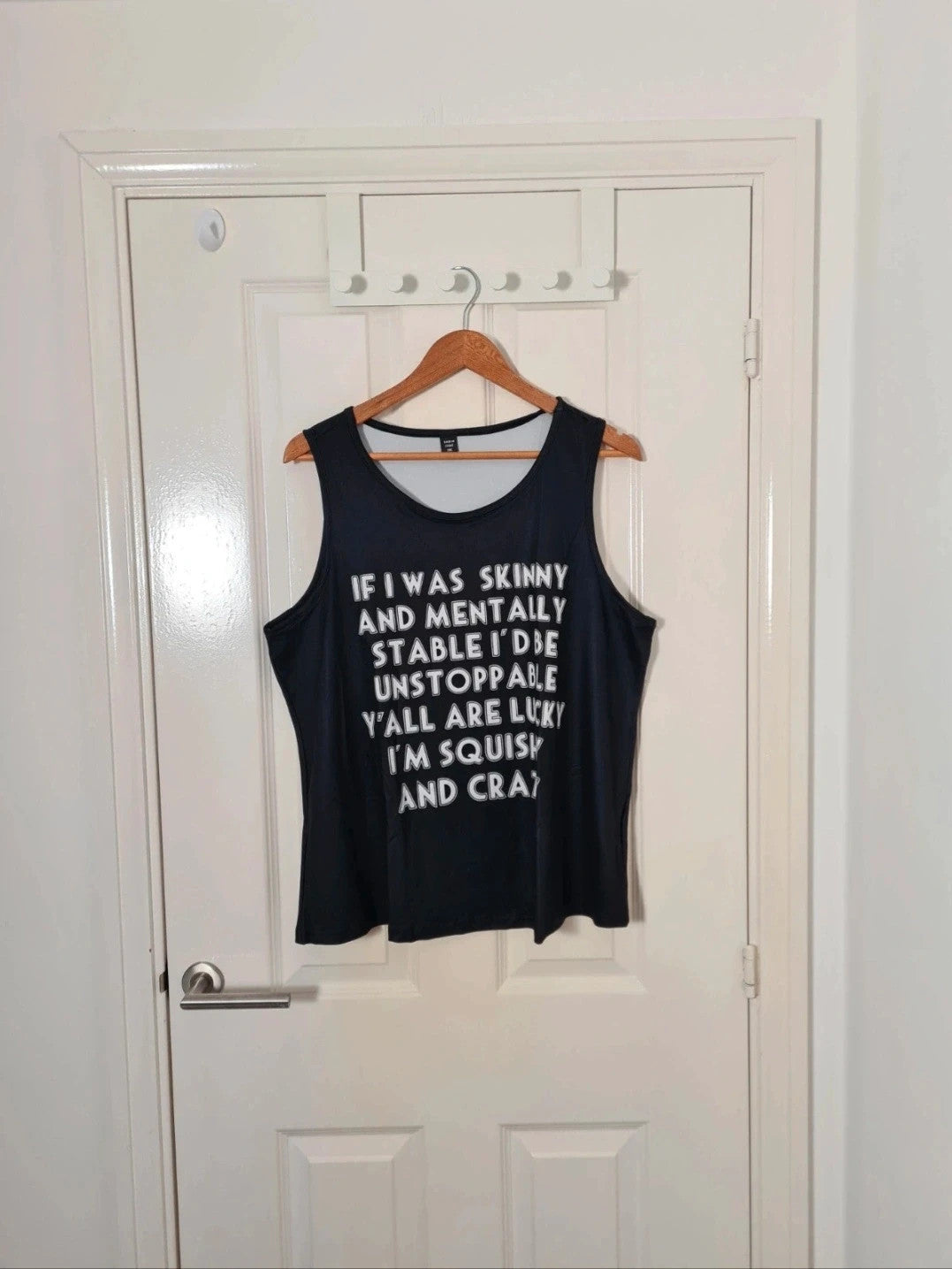 Shein curve tank top sleeveless T-shirt letter print women vest top plus size black/white 3XL/18