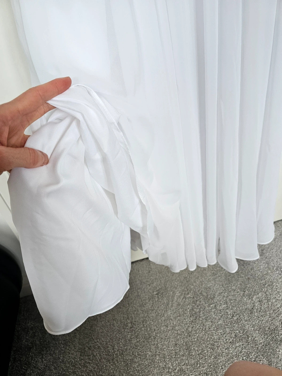 Sisterhood Cressida maxi dress women weeding bride straps cowl neck lining white dress XS/8