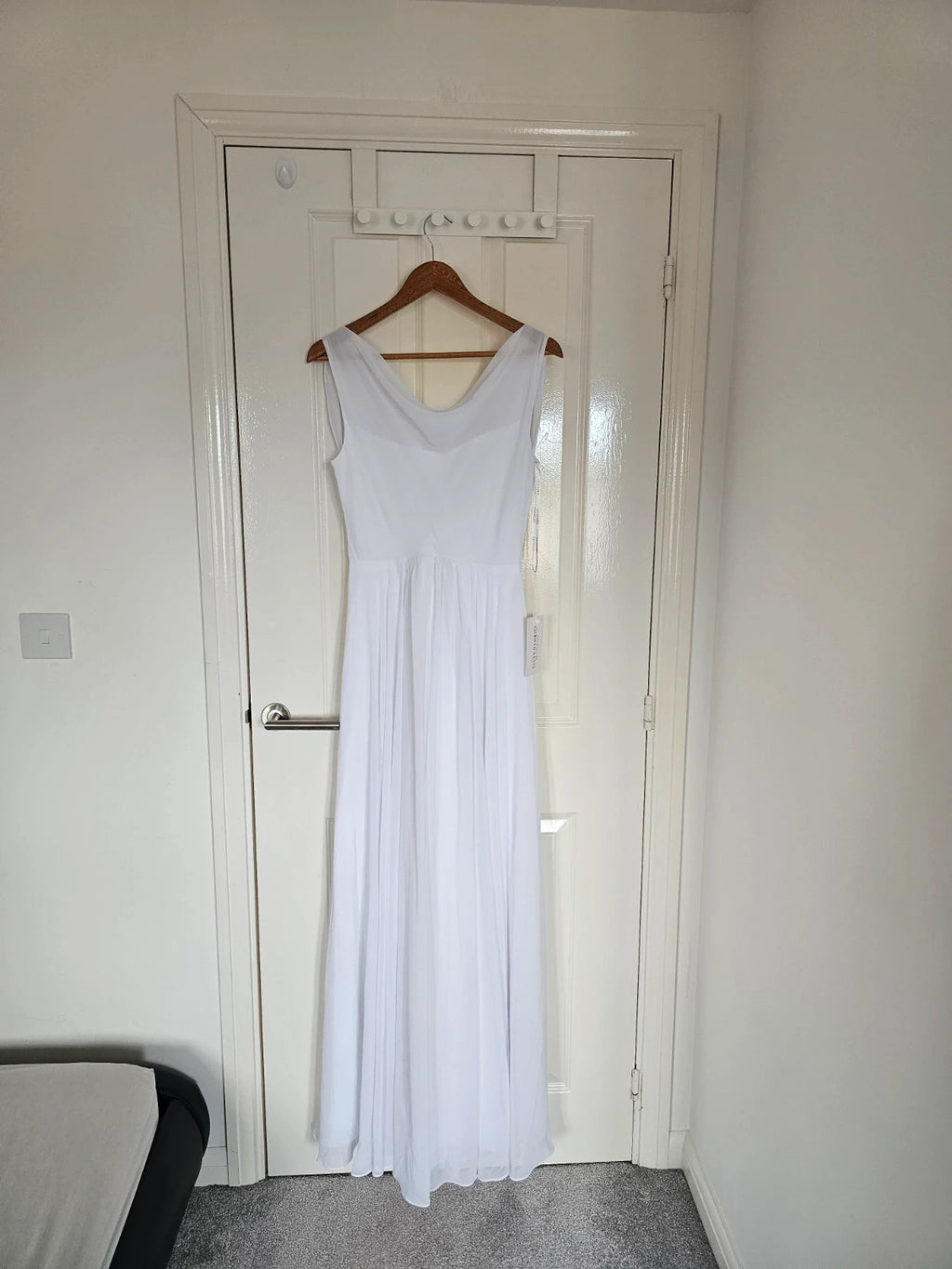 Sisterhood Cressida maxi dress women weeding bride straps cowl neck lining white dress XS/8