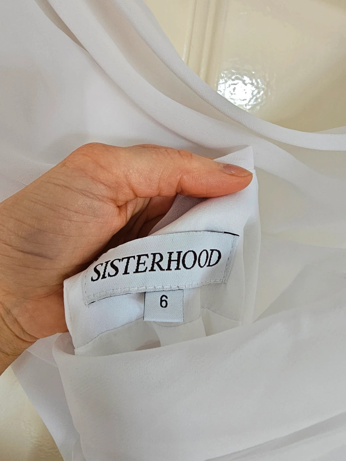 Sisterhood Cressida maxi dress women weeding bride straps cowl neck lining white dress XS/8
