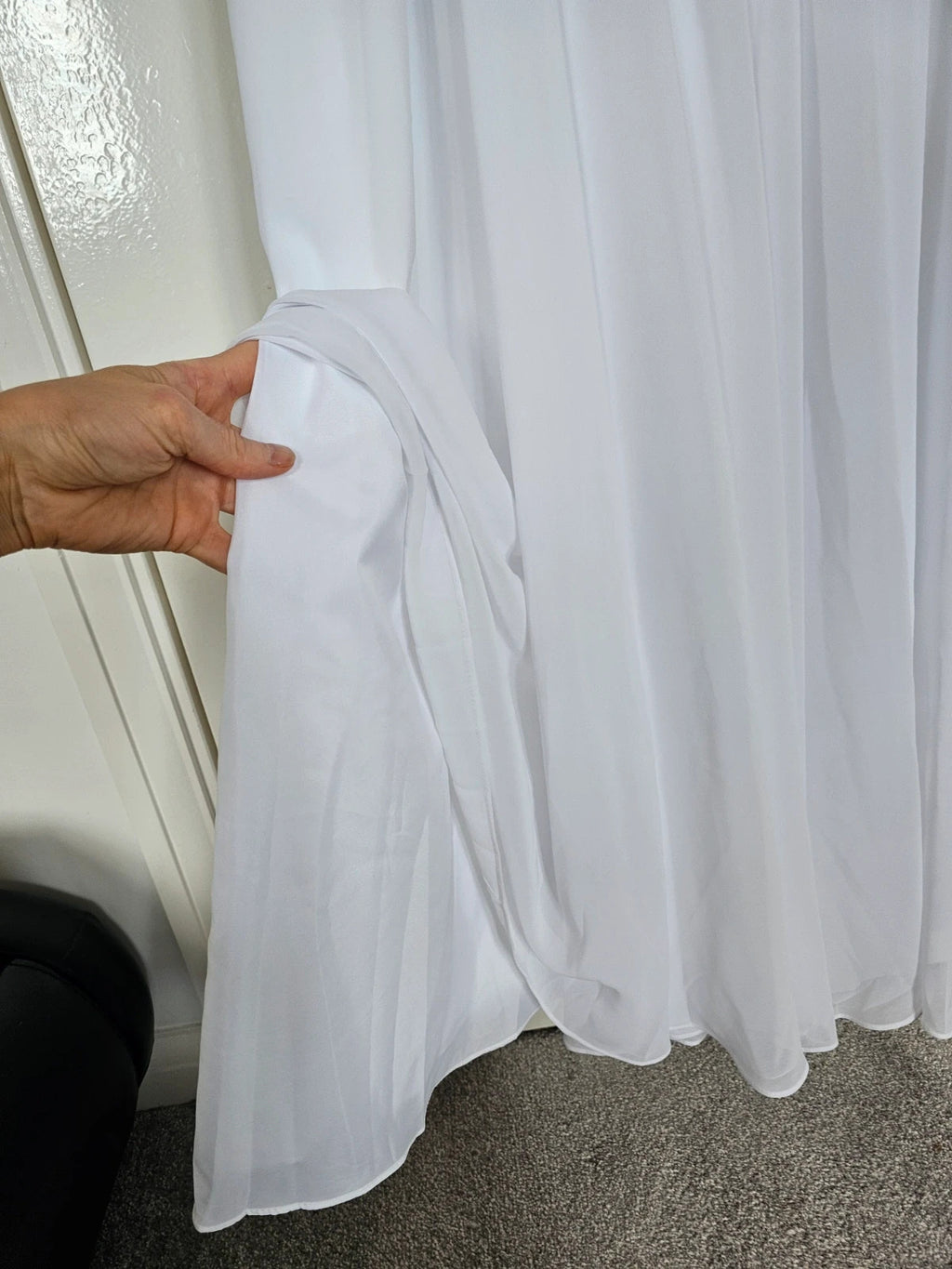 Sisterhood Cressida maxi dress women weeding bride straps cowl neck lining white dress XS/8